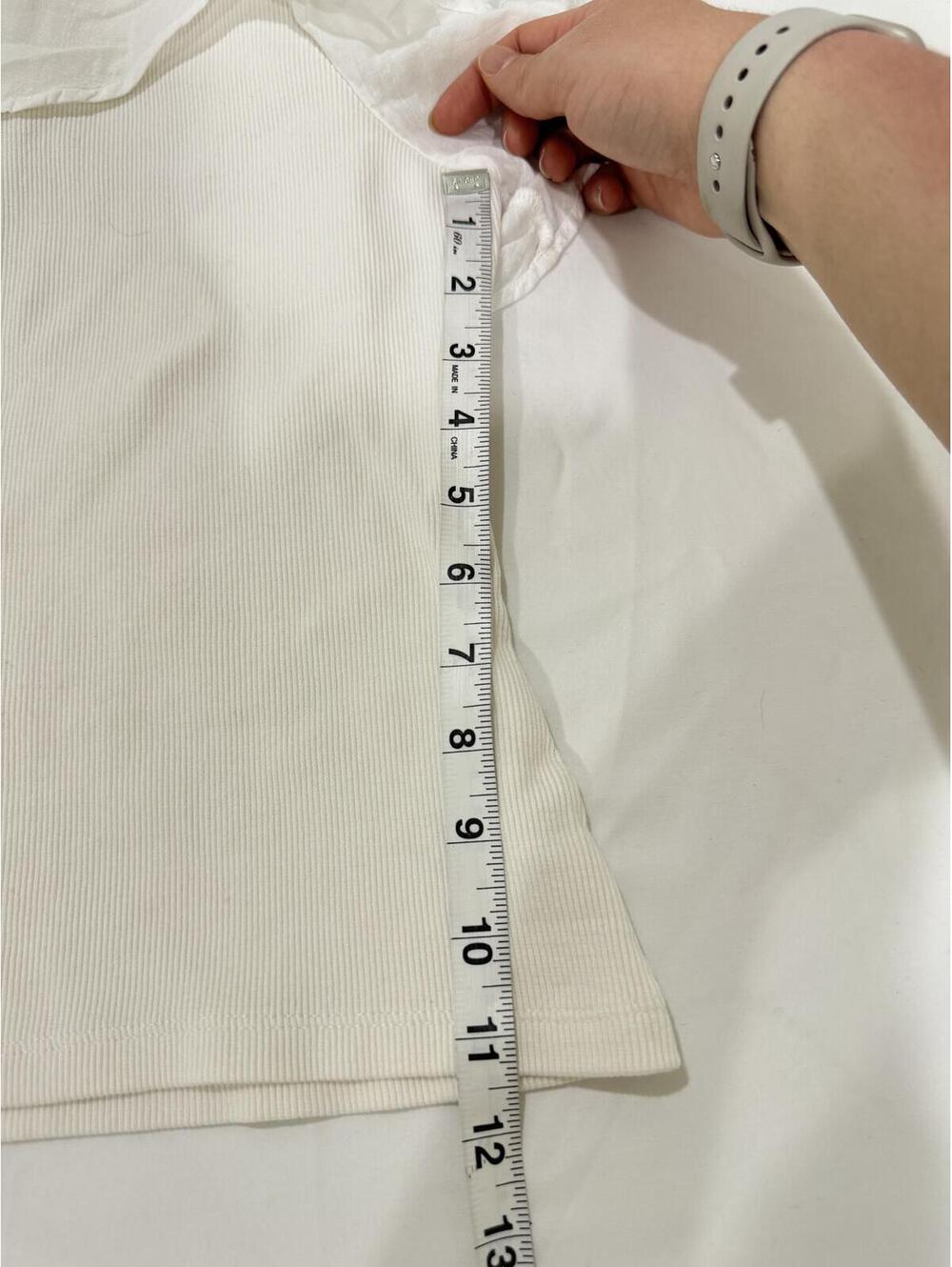 Maeve Anthropologie White Ribbed Ruffle Halter Tank Small - Picture 9 of 9